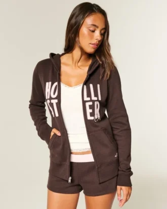 Logo Graphic Zip-Up Hoodie