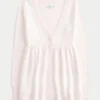 Long-Sleeve Flyaway Babydoll Cardigan