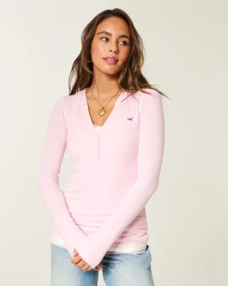 Long-Sleeve Hooded Henley