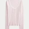Long-Sleeve Lace Trim Top