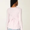 Long-Sleeve Pinch Bust Babydoll Top