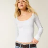 Long-Sleeve Scoop Top