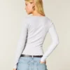 Long-Sleeve Scoop Top