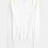 Long-Sleeve Scoop Top
