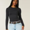 Long-Sleeve Seamless Fabric Crew Baby Tee