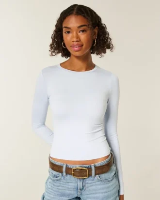 Long-Sleeve Seamless Fabric Crew Baby Tee