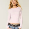 Long-Sleeve Seamless Fabric Crew Baby Tee