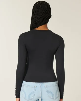 Long-Sleeve Seamless Fabric Crew Baby Tee