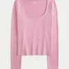 Long-Sleeve Seamless Fabric Scoop Baby Tee
