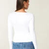 Long-Sleeve Seamless Fabric Scoop Baby Tee