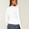Long-Sleeve Seamless Fabric Wrap Top