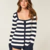 Long-Sleeve Square-Neck Babydoll Sweater