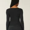 Long-Sleeve Square-Neck Top