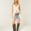 Longline Lace Detail Duster Tank