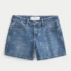 Low-Rise Bow Pattern Baggy Denim Shorts Low-Rise Bow Pattern Baggy Denim Shorts