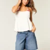 Low-Rise Dark Wash American Flag Graphic Baggy Jort Low-Rise Dark Wash American Flag Graphic Baggy Jort