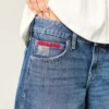 Low-Rise Dark Wash American Flag Graphic Baggy Jort Low-Rise Dark Wash American Flag Graphic Baggy Jort