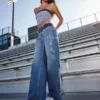 Low-Rise Dark Wash Class of ’26 Embroidered Baggy Jeans Low-Rise Dark Wash Class of ’26 Embroidered Baggy Jeans