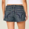 Low-Rise Dark Wash Denim Mini Shorts Low-Rise Dark Wash Denim Mini Shorts