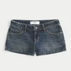 Low-Rise Dark Wash Denim Mini Shorts Low-Rise Dark Wash Denim Mini Shorts