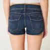 Low-Rise Dark Wash Denim Shortie Shorts Low-Rise Dark Wash Denim Shortie Shorts