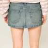 Low-Rise Denim Mini Skirt
