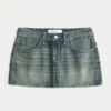 Low-Rise Denim Mini Skirt