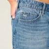 Low-Rise Embroidered Bow Denim Mini Skort Low-Rise Embroidered Bow Denim Mini Skort