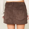 Low-Rise Faux Suede Mini Skort