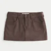 Low-Rise Faux Suede Mini Skort