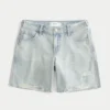 Low-Rise Light Wash Adjustable Waistband Baggy Jort