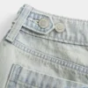 Low-Rise Light Wash Adjustable Waistband Baggy Jort