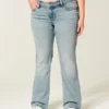 Low-Rise Light Wash Bootcut Jeans
