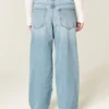 Low-Rise Light Wash Chain Embroidery Baggy Jeans