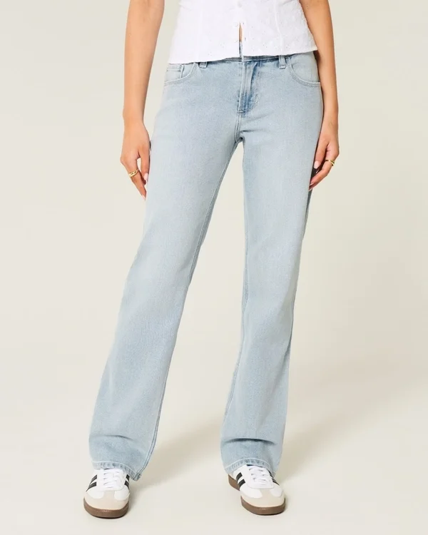 Low-Rise Light Wash Relaxed Straight Jeans Low-Rise Light Wash Relaxed Straight Jeans