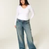 Low-Rise Medium Wash Baggy Jeans