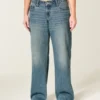Low-Rise Medium Wash Baggy Jeans
