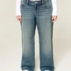 Low-Rise Medium Wash Baggy Jeans
