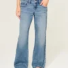 Low-Rise Medium Wash Baggy Jeans