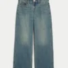 Low-Rise Medium Wash Baggy Jeans