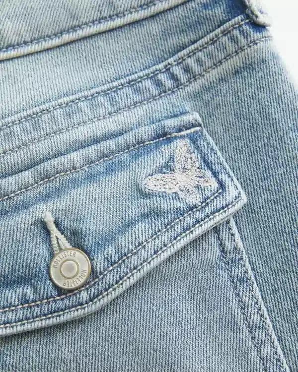 Low-Rise Medium Wash Embroidered Butterfly Bootcut Jeans Low-Rise Medium Wash Embroidered Butterfly Bootcut Jeans