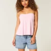 Low-Rise Medium Wash Foldover Waist Baggy Denim Shorts 5″