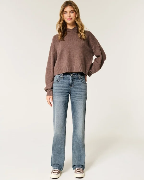 Low-Rise Medium Wash Relaxed Straight Jeans Low-Rise Medium Wash Relaxed Straight Jeans