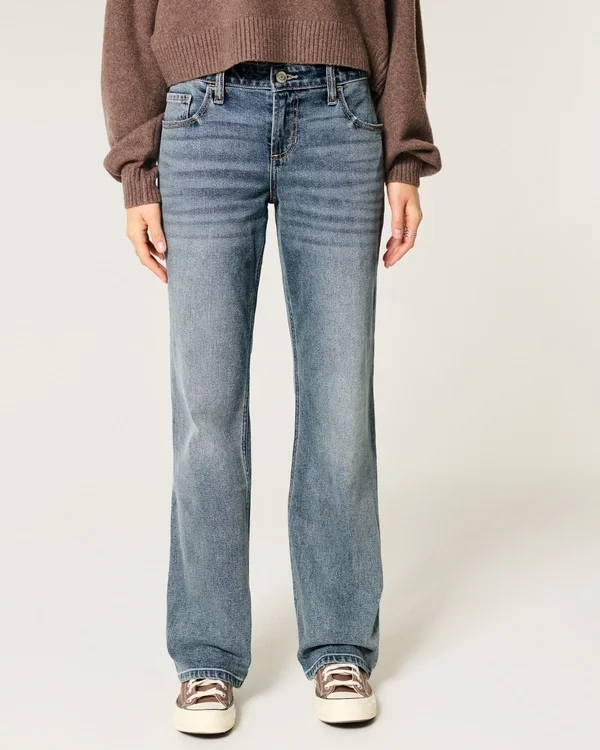 Low-Rise Medium Wash Relaxed Straight Jeans Low-Rise Medium Wash Relaxed Straight Jeans