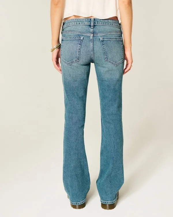 Low-Rise Medium Wash Studded Bootcut Jeans Low-Rise Medium Wash Studded Bootcut Jeans