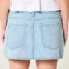 Low-Rise Railroad Stripe Denim Mini Skort Low-Rise Railroad Stripe Denim Mini Skort