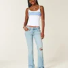 Low-Rise Ripped Light Wash Embroidered Bootcut Jeans Low-Rise Ripped Light Wash Embroidered Bootcut Jeans