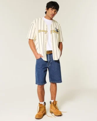 Medium Wash Baggy Denim Shorts