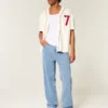 Medium Wash Embroidered Baggy Jeans Medium Wash Embroidered Baggy Jeans