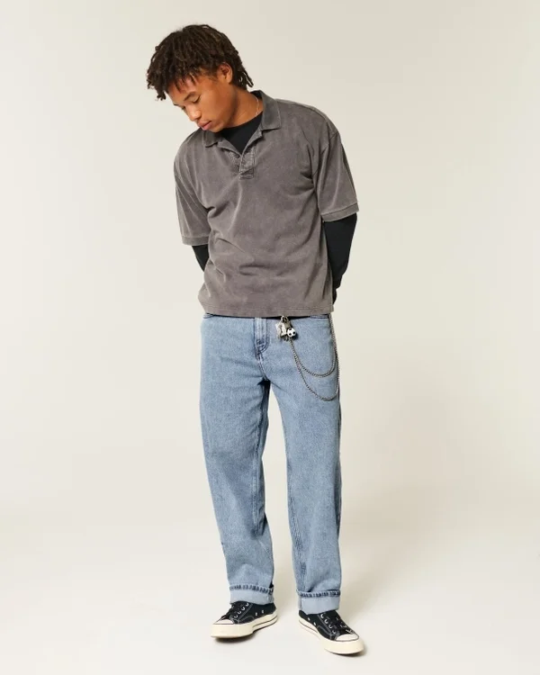 Medium Wash Skater Baggy Jeans Medium Wash Skater Baggy Jeans